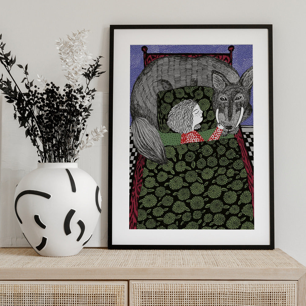 Girl and Wolf - Art Print by Kasia Walentynowicz