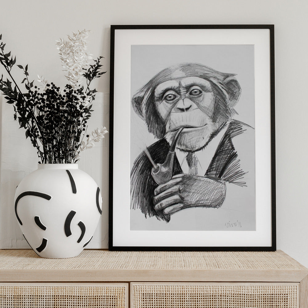 Sophisticated Chimp - Art Print by Violeta Vollmer
