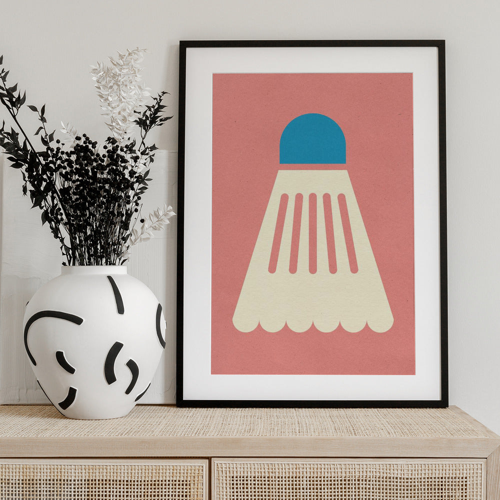 Badminton White Blue - Art Print by Rosi Feist
