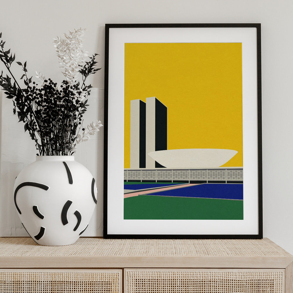 Congresso Nacional Brasilia - Art Print by Rosi Feist