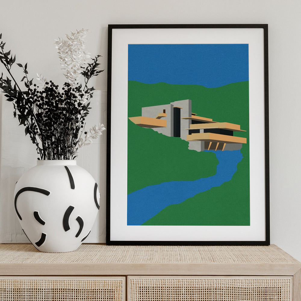 Frank Loyd Wright Falling Water - Art Print by Rosi Feist