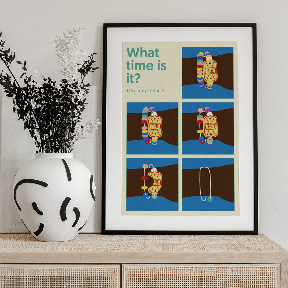 Poster Candy Clock - Art Print by Rosi Feist