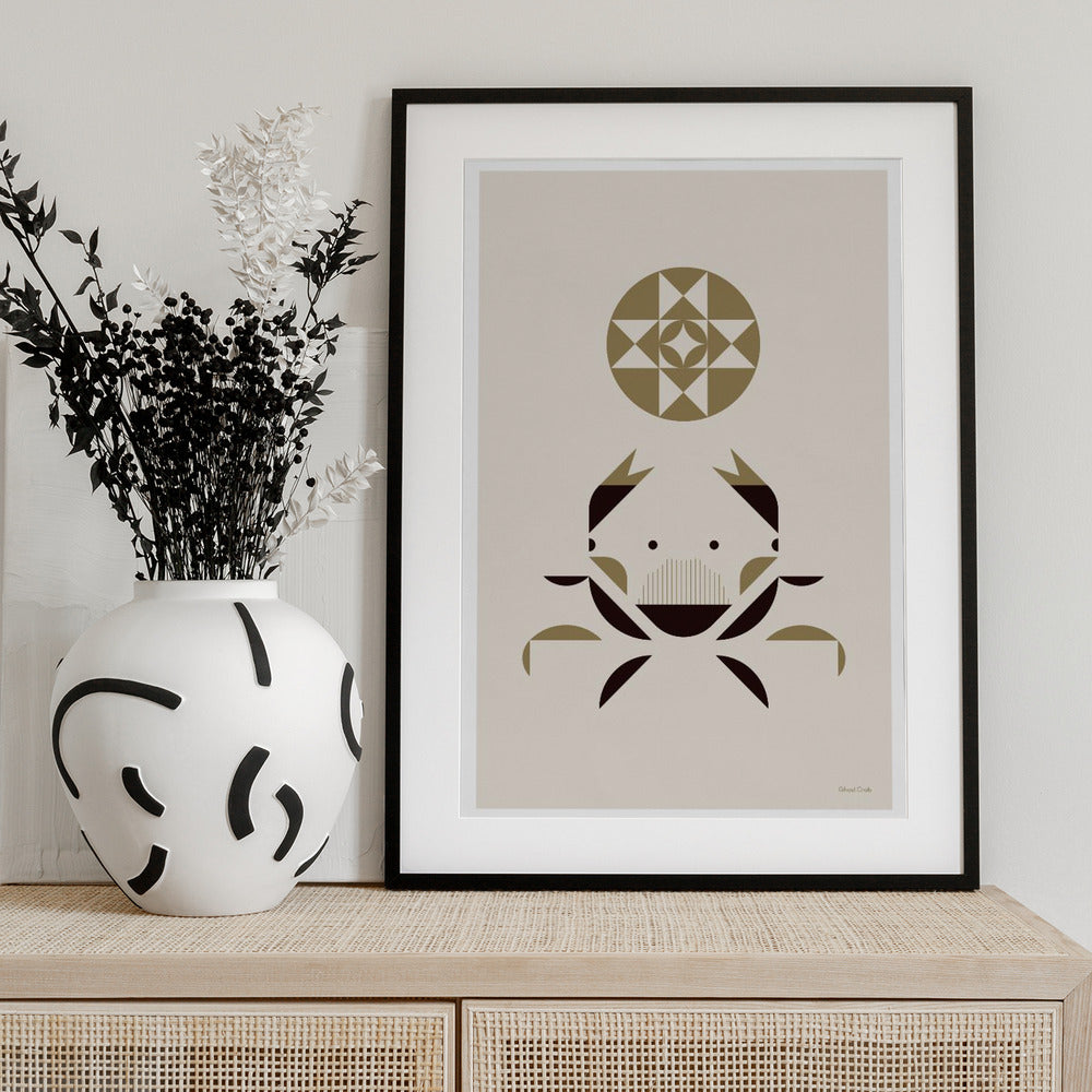 Golden Animals - Ghost Crab (White) - Art Print by Studio Soleil