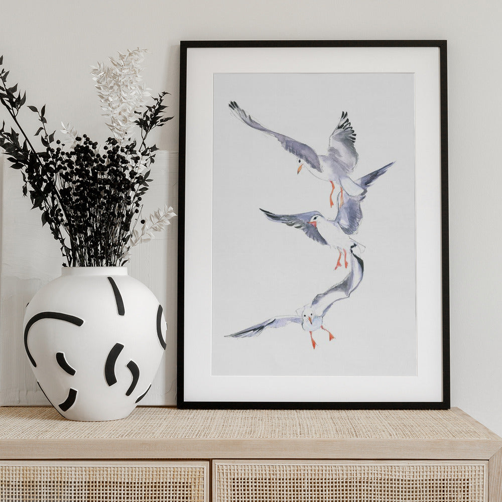 Seagull Flight - Art Print by Isabelle Brent