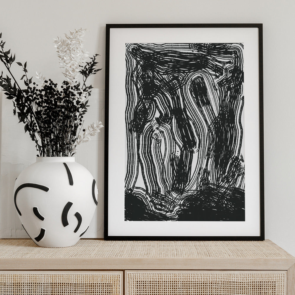 Flowing Lines Dance - Art Print by uplusmestudio