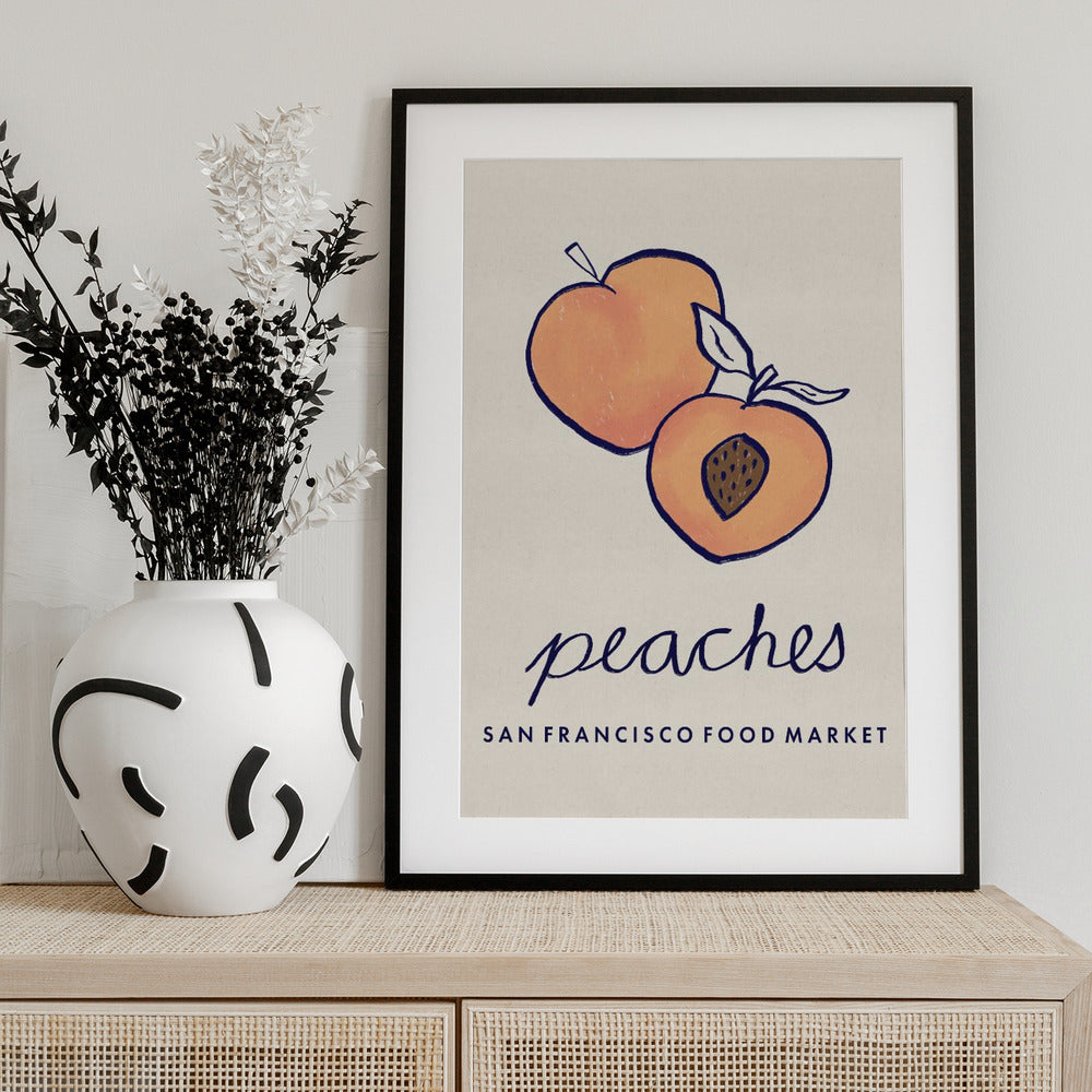 Food Art - Peaches San Francisco Food Market - Art Print by Dirkie Nell