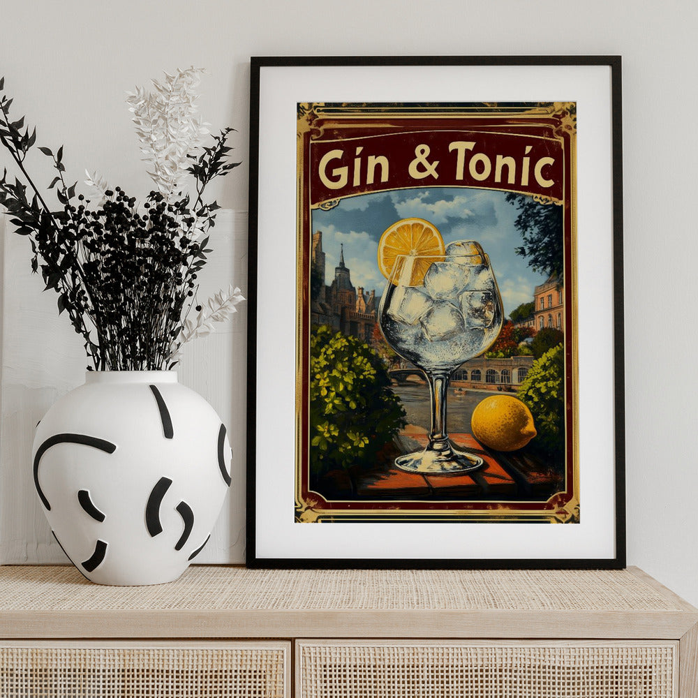 Gin and Tonic Vintage - Art Print by Andreas Magnusson