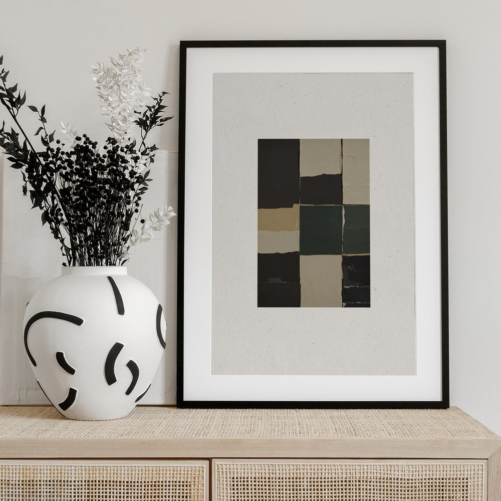 Textured Grid Harmony - Art Print by THE MIUUS STUDIO