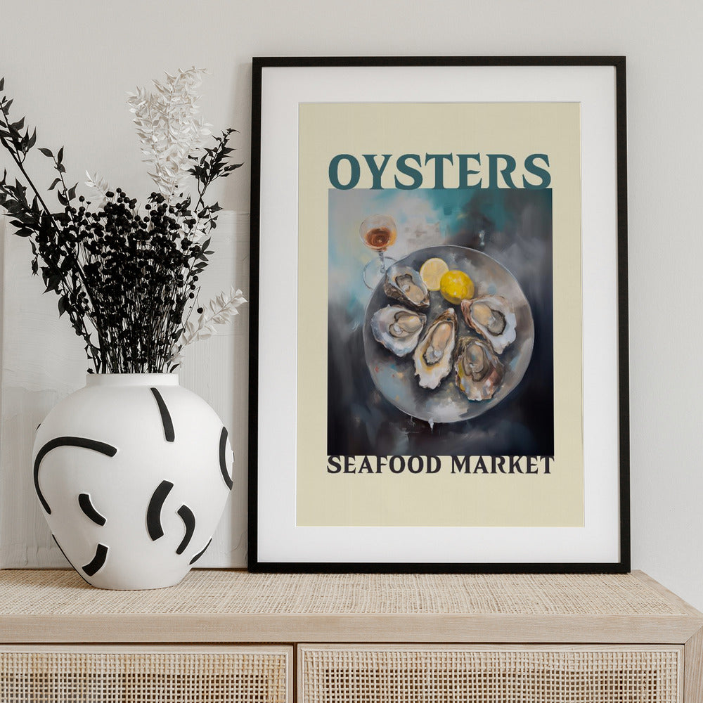 Oysters Seafood Market - Art Print by Andreas Magnusson