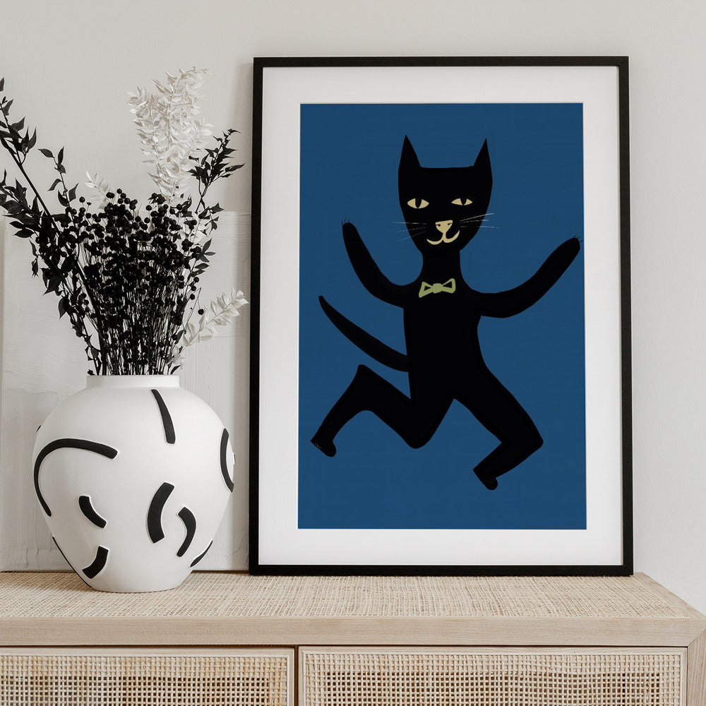 Black cat - Art Print by Sharyn Bursic