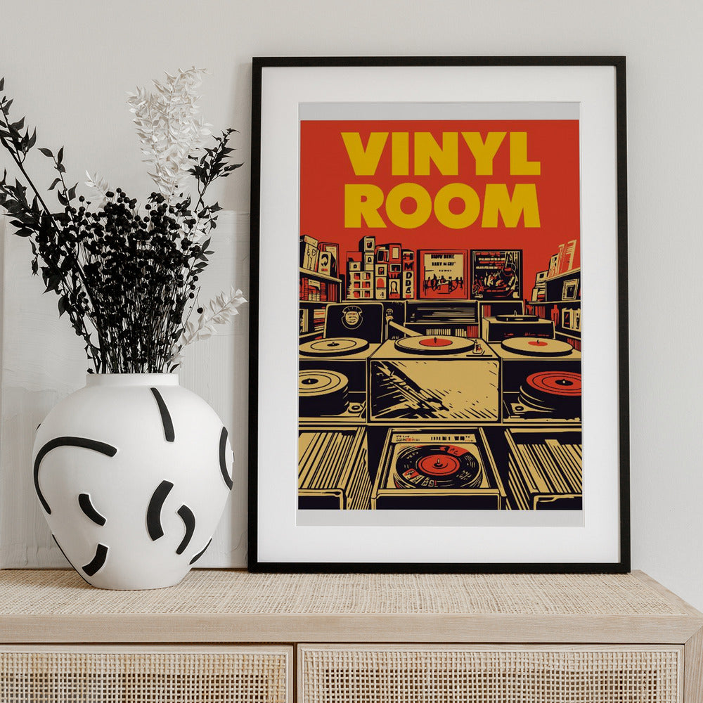 Vinyl Room Art Print - Art Print by WallChart Art Studio