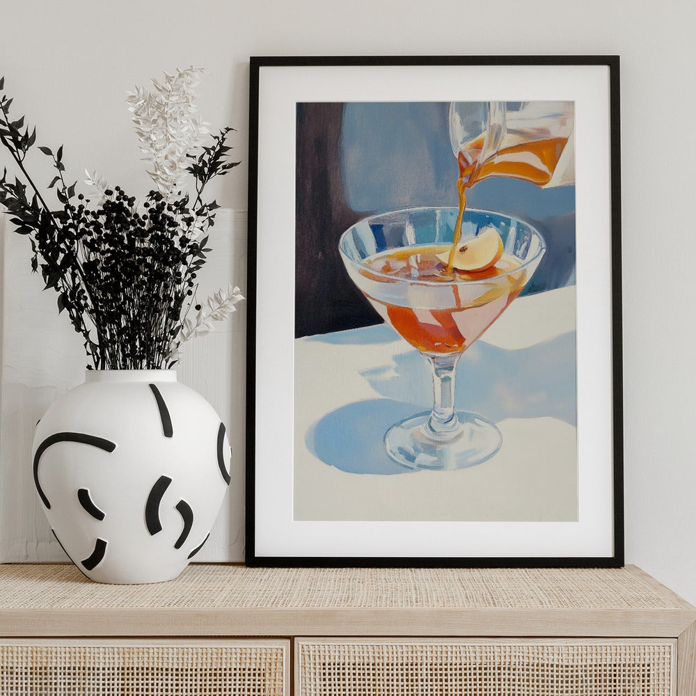 Pouring Lemon Tea into a Glass - Art Print by Melloi Art Prints