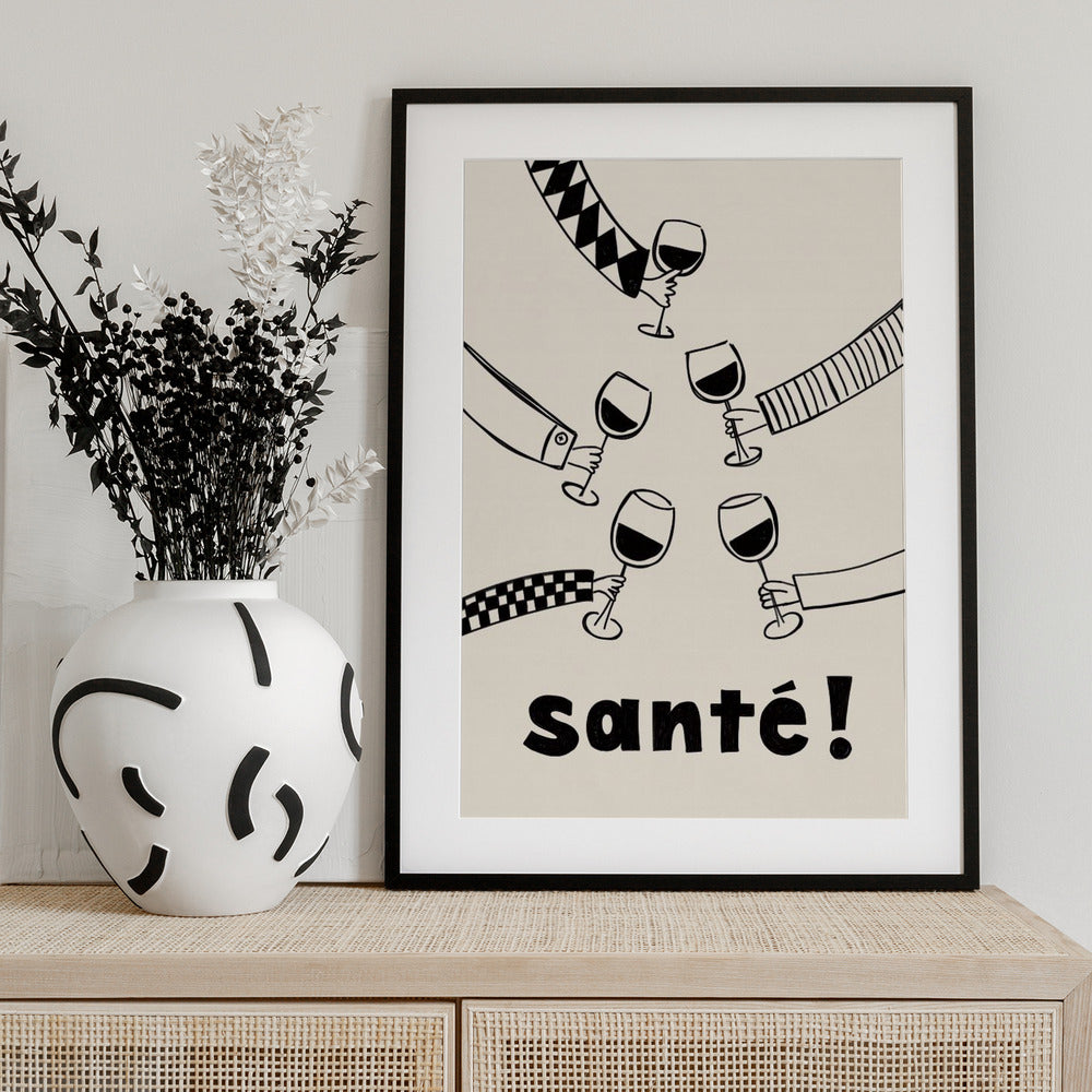 Santé Wine Party with Friends - Art Print by Rio Soléy
