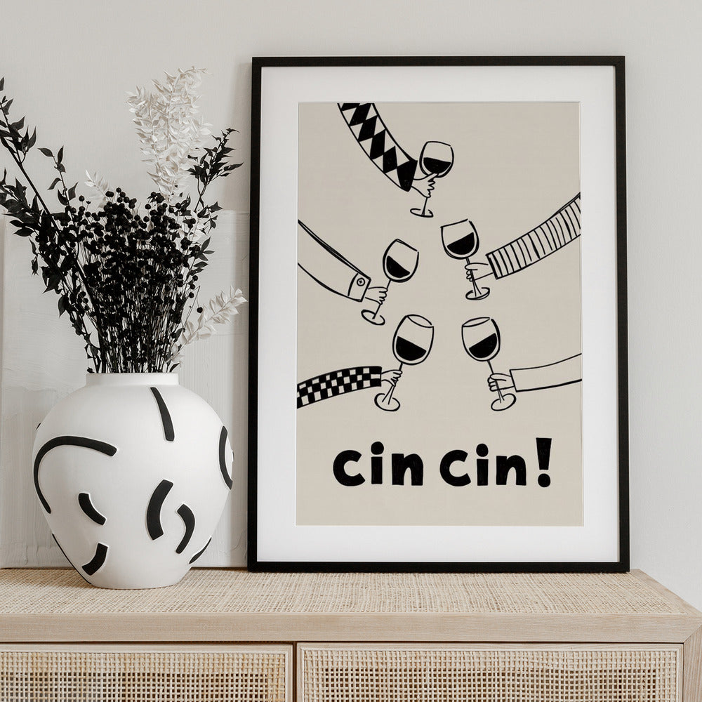 Cin cin! Wine Party with Friends - Art Print by Rio Soléy