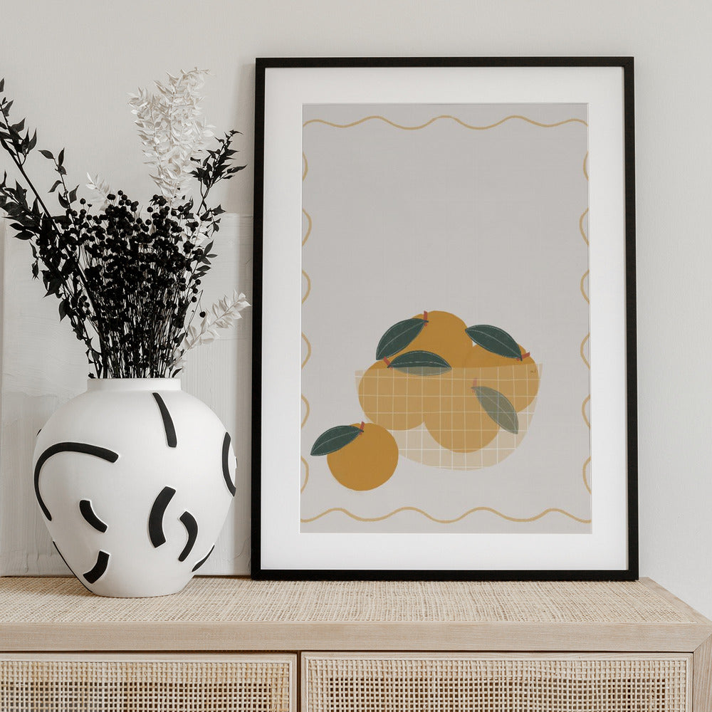 Bowl of Oranges - Art Print by Menina Lisboa