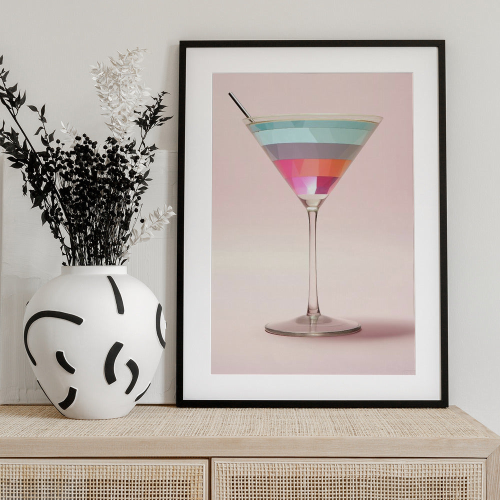 Striped Martini - Art Print by Andreas Magnusson