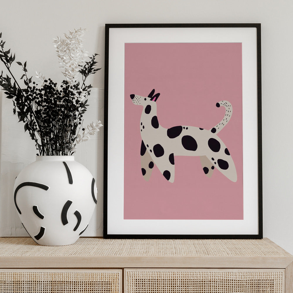 Spotted Pooch Stroll - Art Print by Treechild