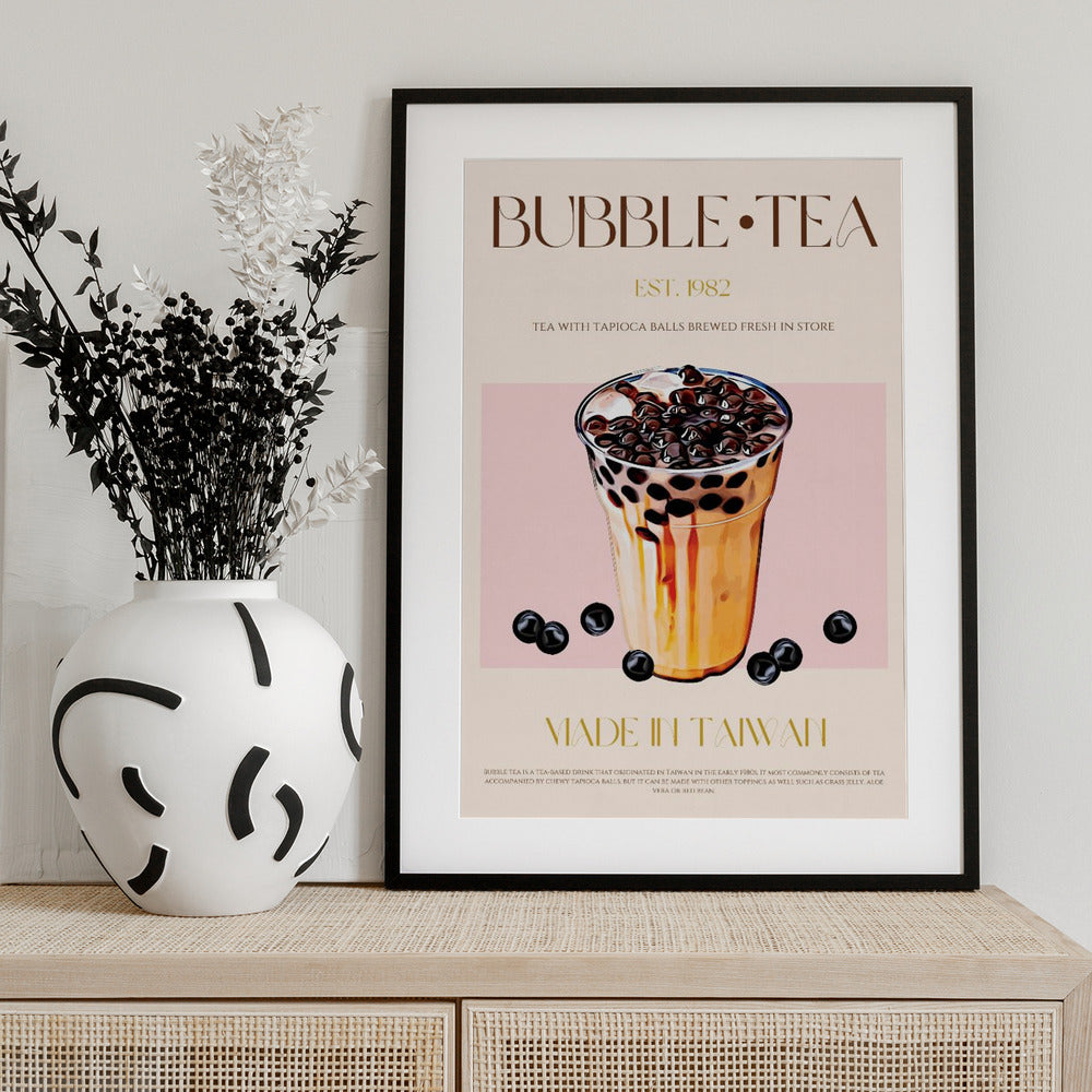 Taiwanese Bubble Tea - Art Print by Nazma Khokhar