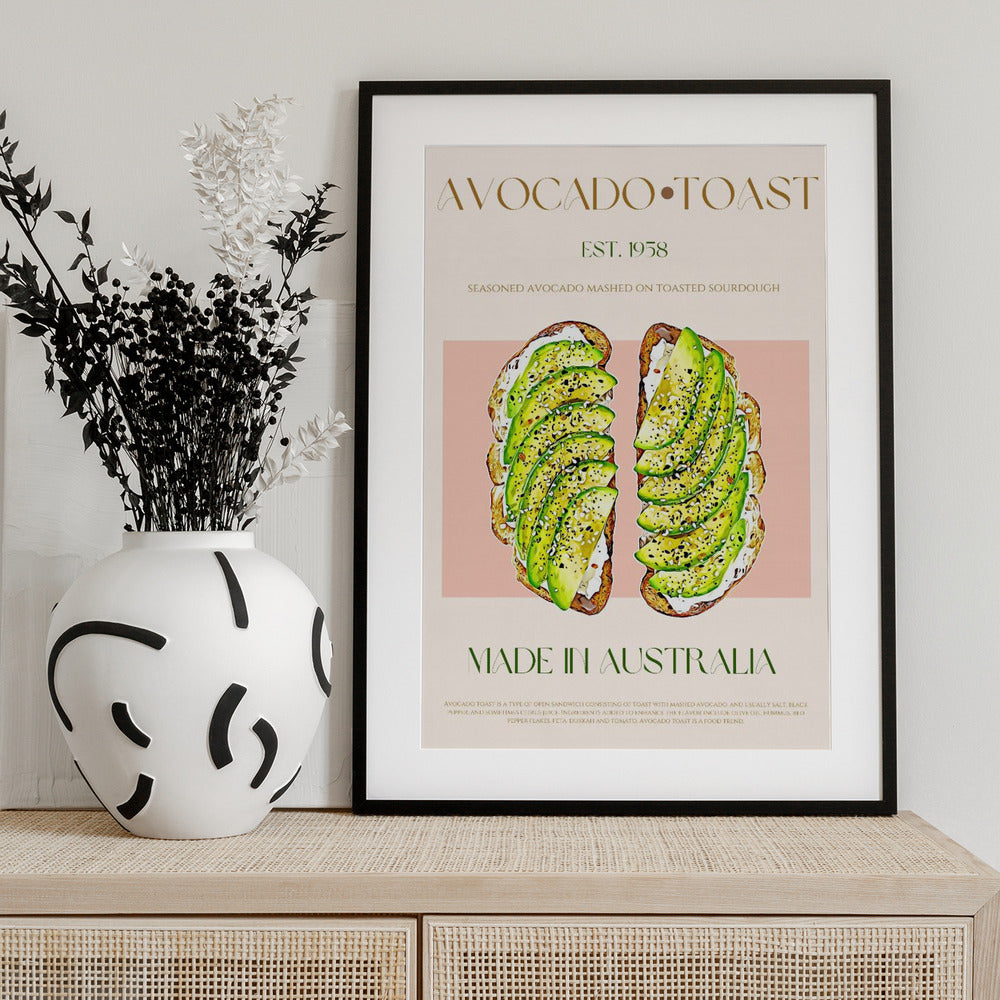 Toast with Avocado - Art Print by Nazma Khokhar