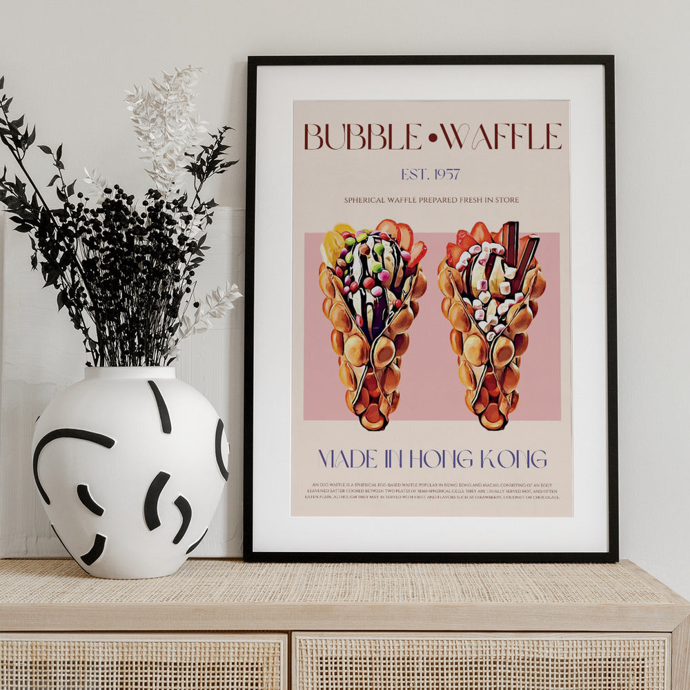 Bubble Waffle Delight - Art Print by Nazma Khokhar
