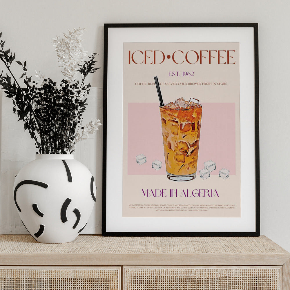 Refreshing Glass of Iced Coffee - Art Print by Nazma Khokhar