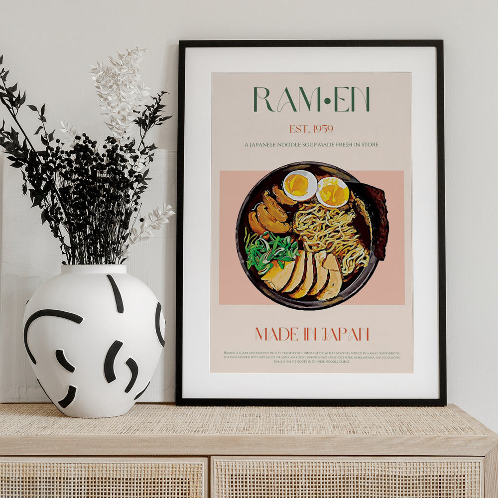 Savoring Japanese Ramen Bowl - Art Print by Nazma Khokhar