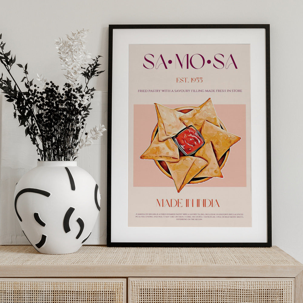 Indian Fried Samosas - Art Print by Nazma Khokhar