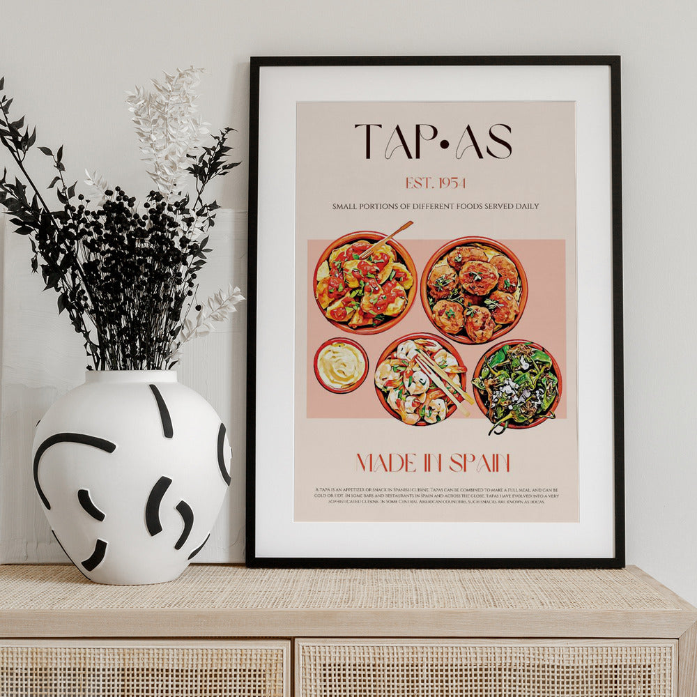 Flavorful Spanish Bites - Art Print by Nazma Khokhar