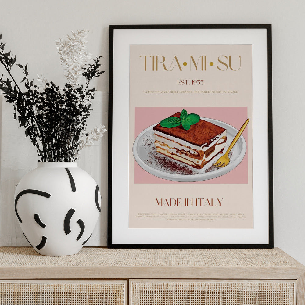 Classic Italian Tiramisu Print - Art Print by Nazma Khokhar