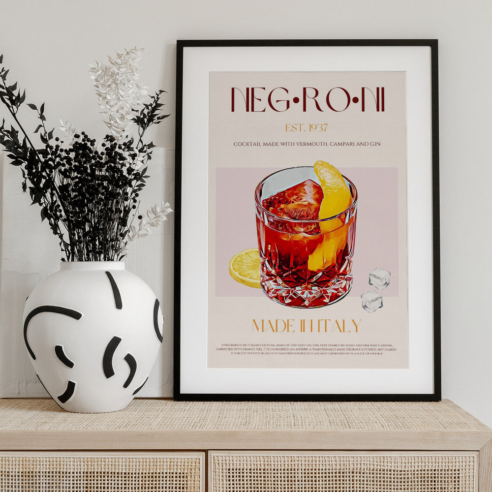Negroni Delight - Art Print by Nazma Khokhar