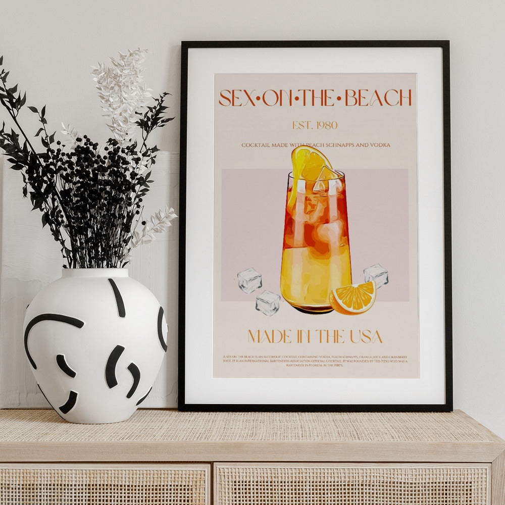 Tropical Sunset Sip - Art Print by Nazma Khokhar