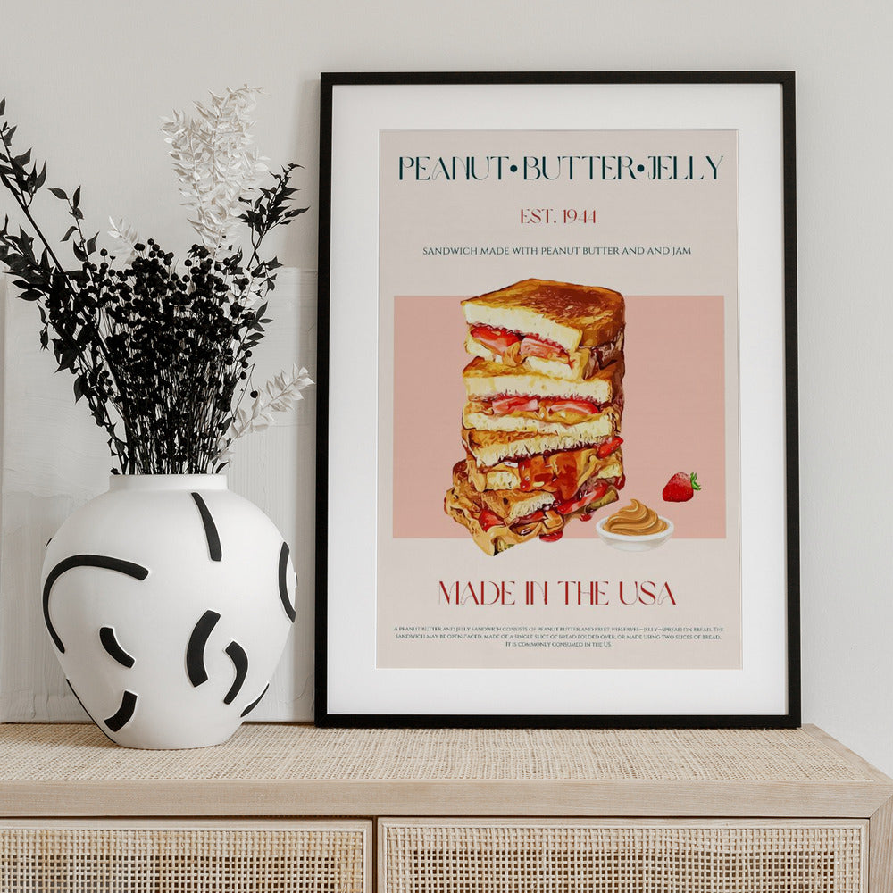 Peanut Butter And Jelly Sandwich Stack - Art Print by Nazma Khokhar