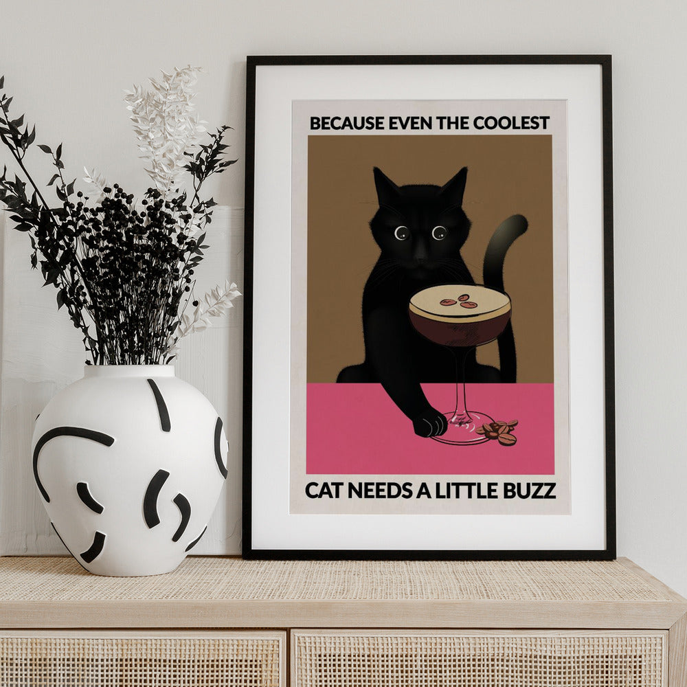 Cat & Espresso - Art Print by WallChart Art Studio