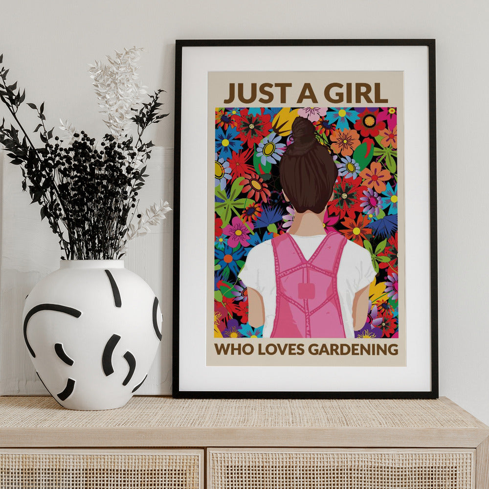 Just a Girl Who Loves Gardening - Art Print by WallChart Art Studio