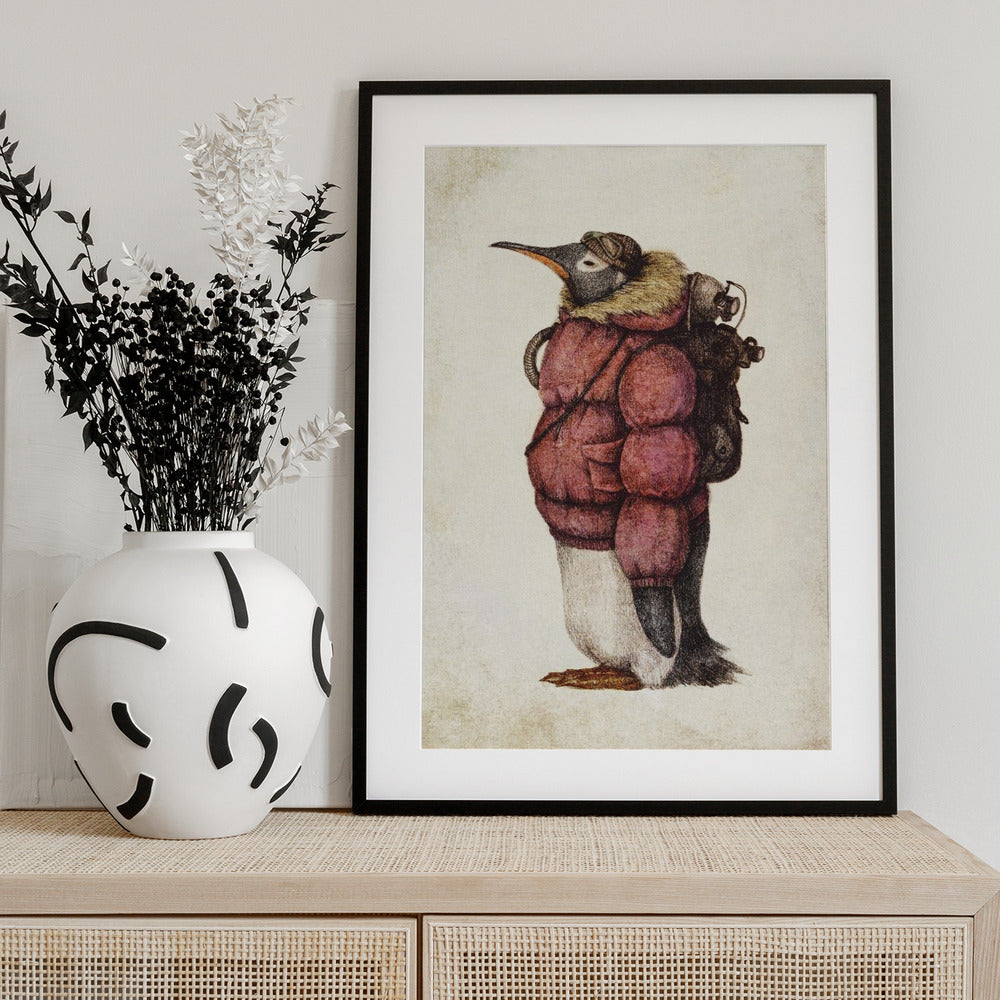 Skybound Penguin - Art Print by Mike Koubou