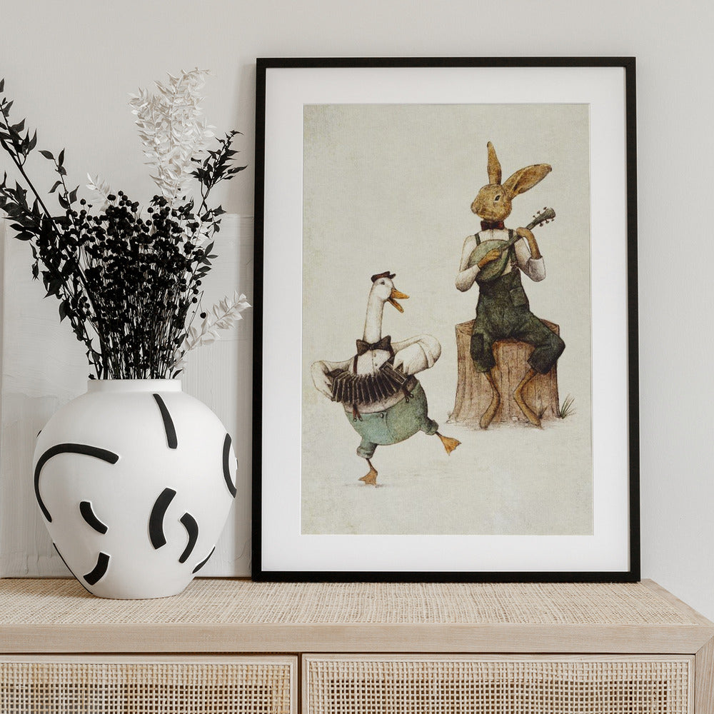 Feathered and Furry Harmony - Art Print by Mike Koubou