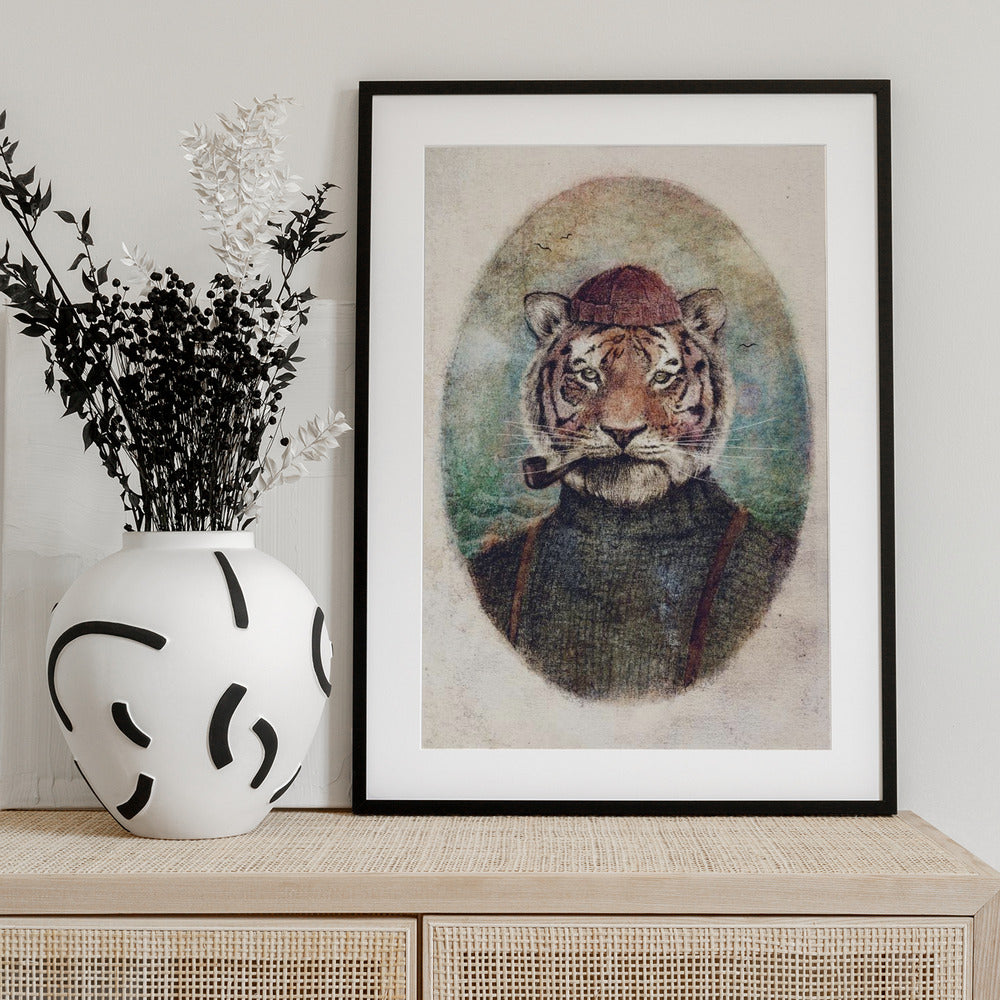 Gentleman Tiger - Art Print by Mike Koubou