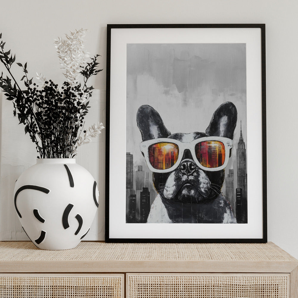 Bulldog - Too cool for School - Art Print by Pictufy Studio