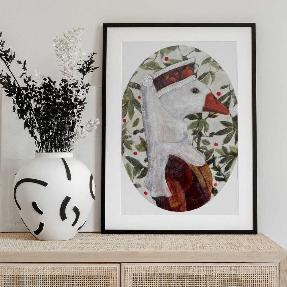 Cata With Green Leafs - Art Print by Karenina Fabrizzi