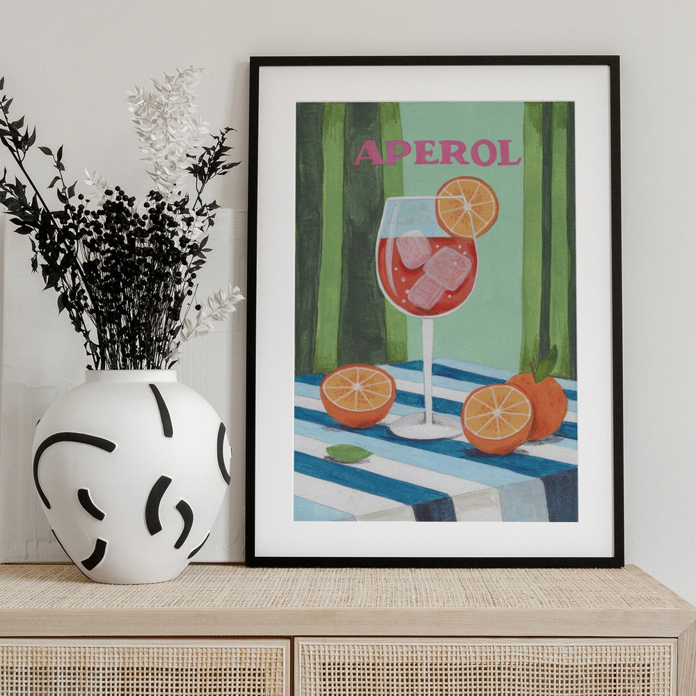 Aperol Spritz Cocktail - Art Print by Caroline Bonne Müller