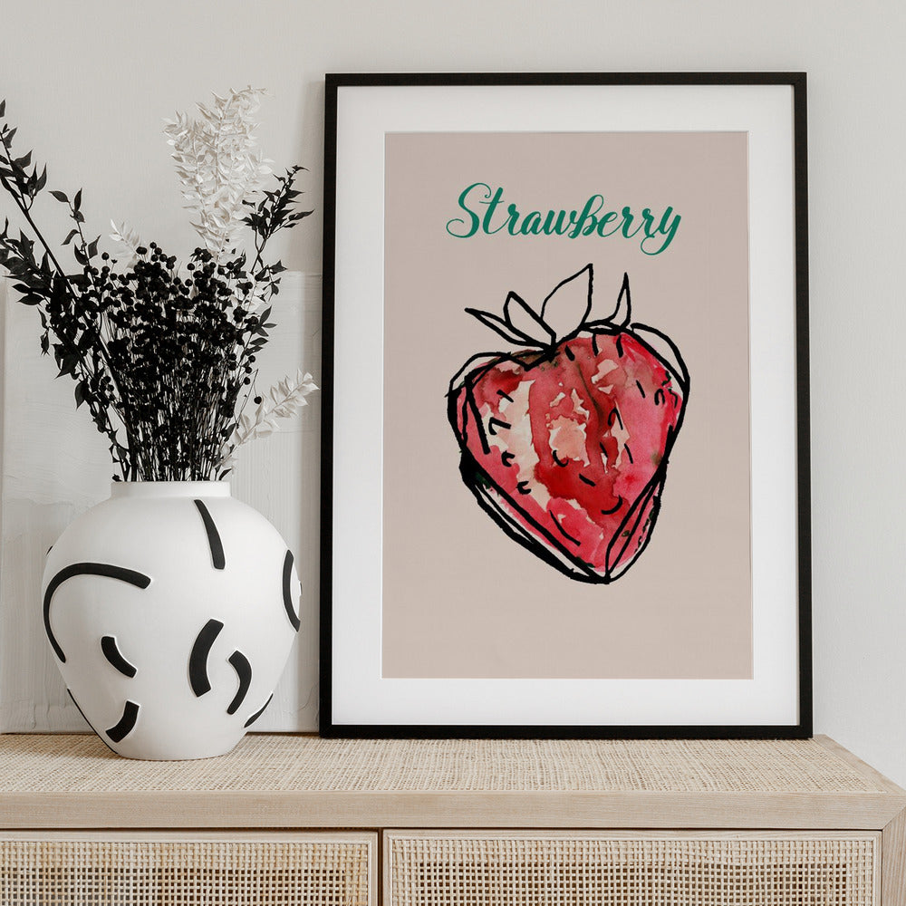 Strawberry Charm - Art Print by casa cartissi