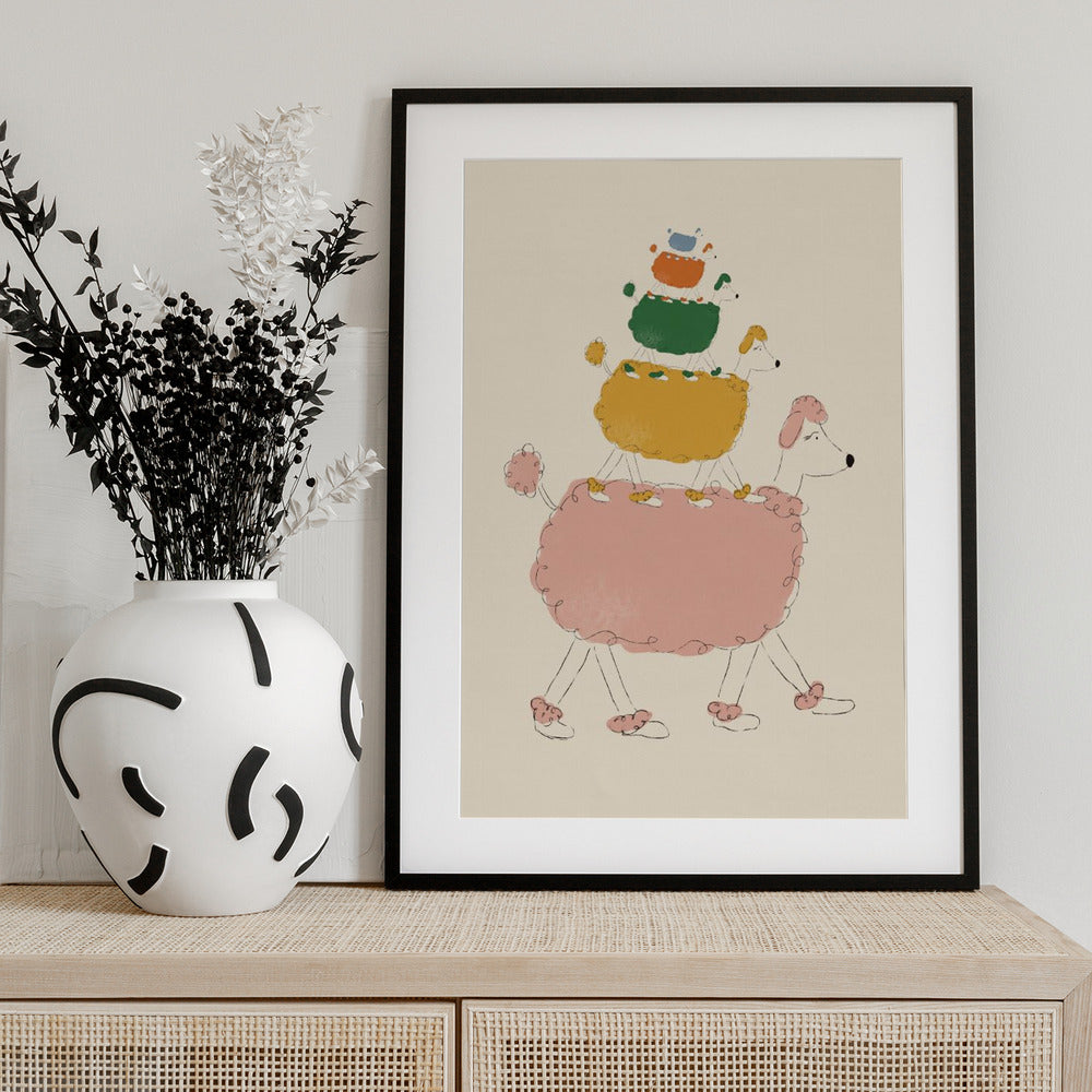 Poodle Pyramid - Art Print by Anna Mielniczuk