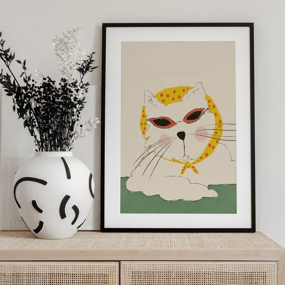 Chic Feline Pose - Art Print by Anna Mielniczuk