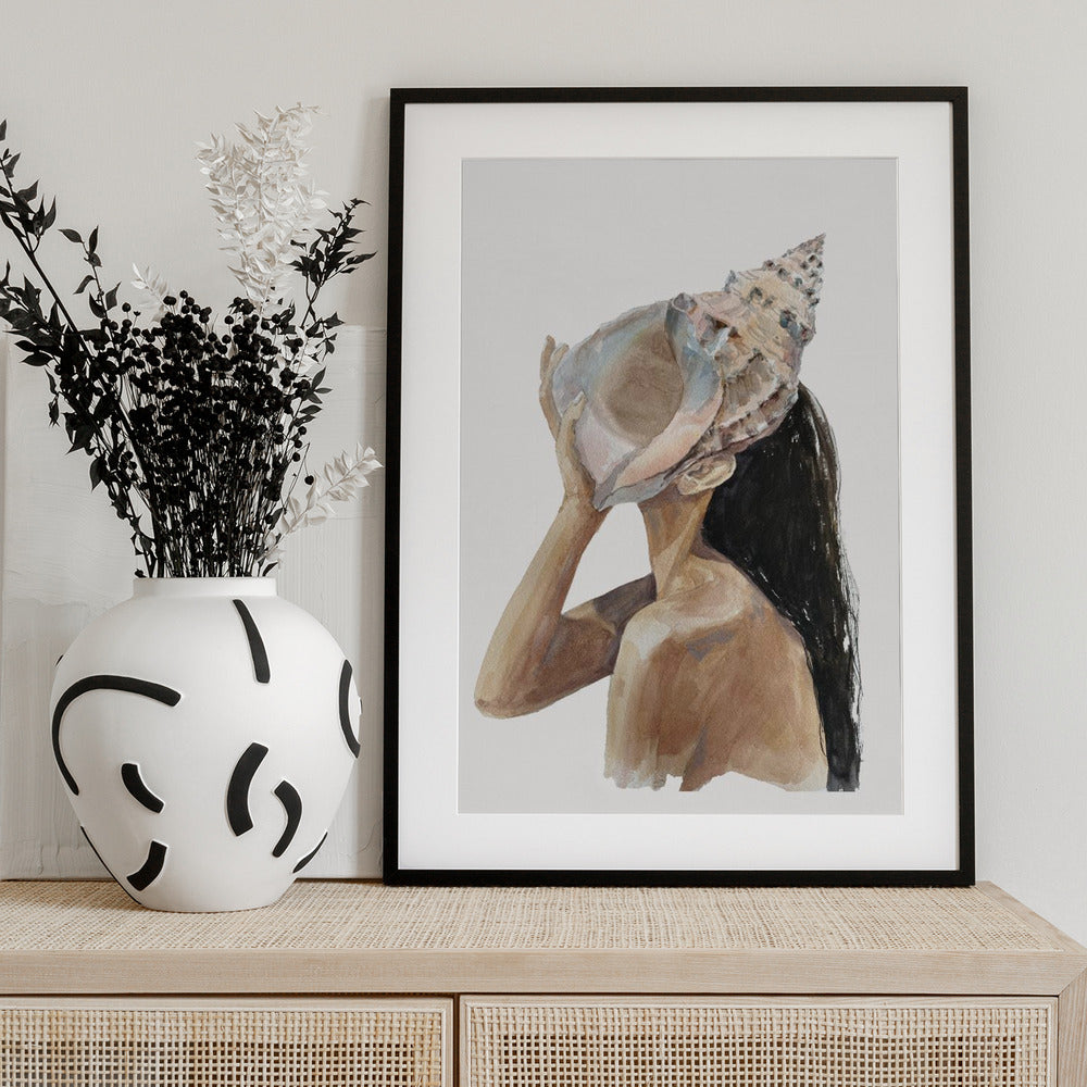 Whispering Seashell - Art Print by Treechild