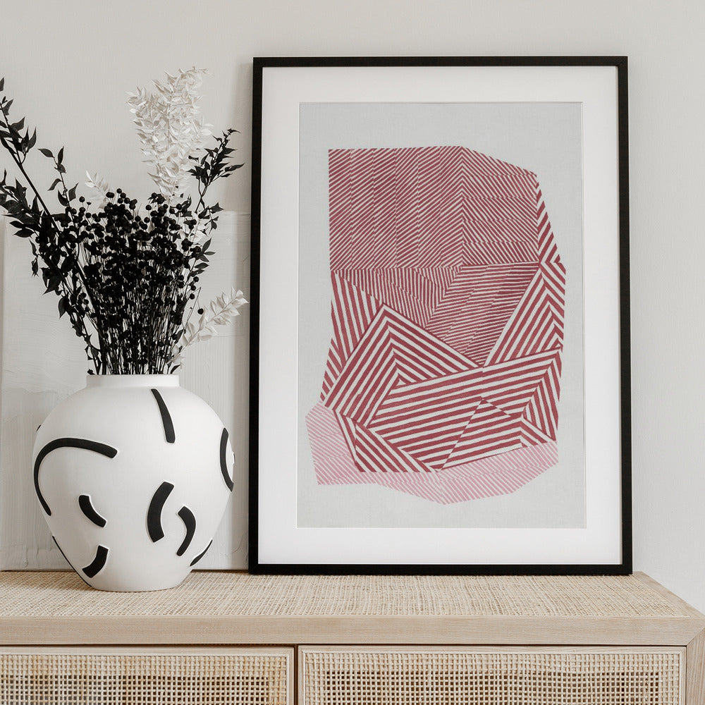 Striped geometric shape - Art Print by Paulina Vårregn