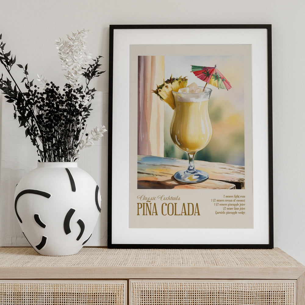 Classic Cocktails - Pina Colada - Art Print by Andreas Magnusson