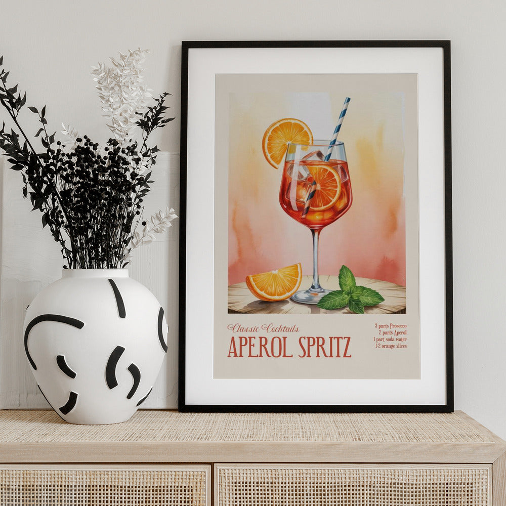 Classic Cocktails - Aperol Spritz - Art Print by Andreas Magnusson
