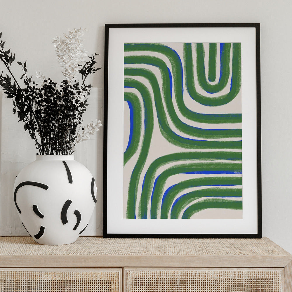 Green Abstract Lines - Art Print by THE MIUUS STUDIO