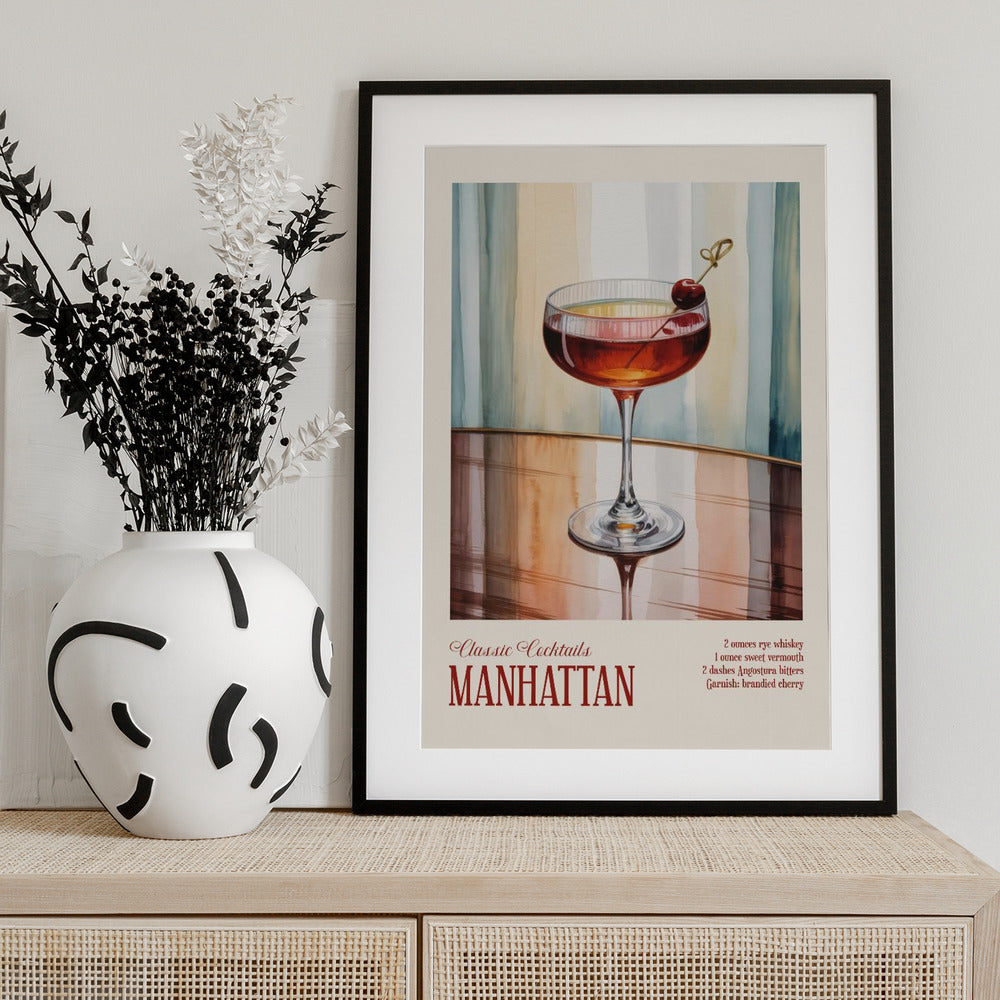 Classic Cocktails - Manhattan - Art Print by Andreas Magnusson