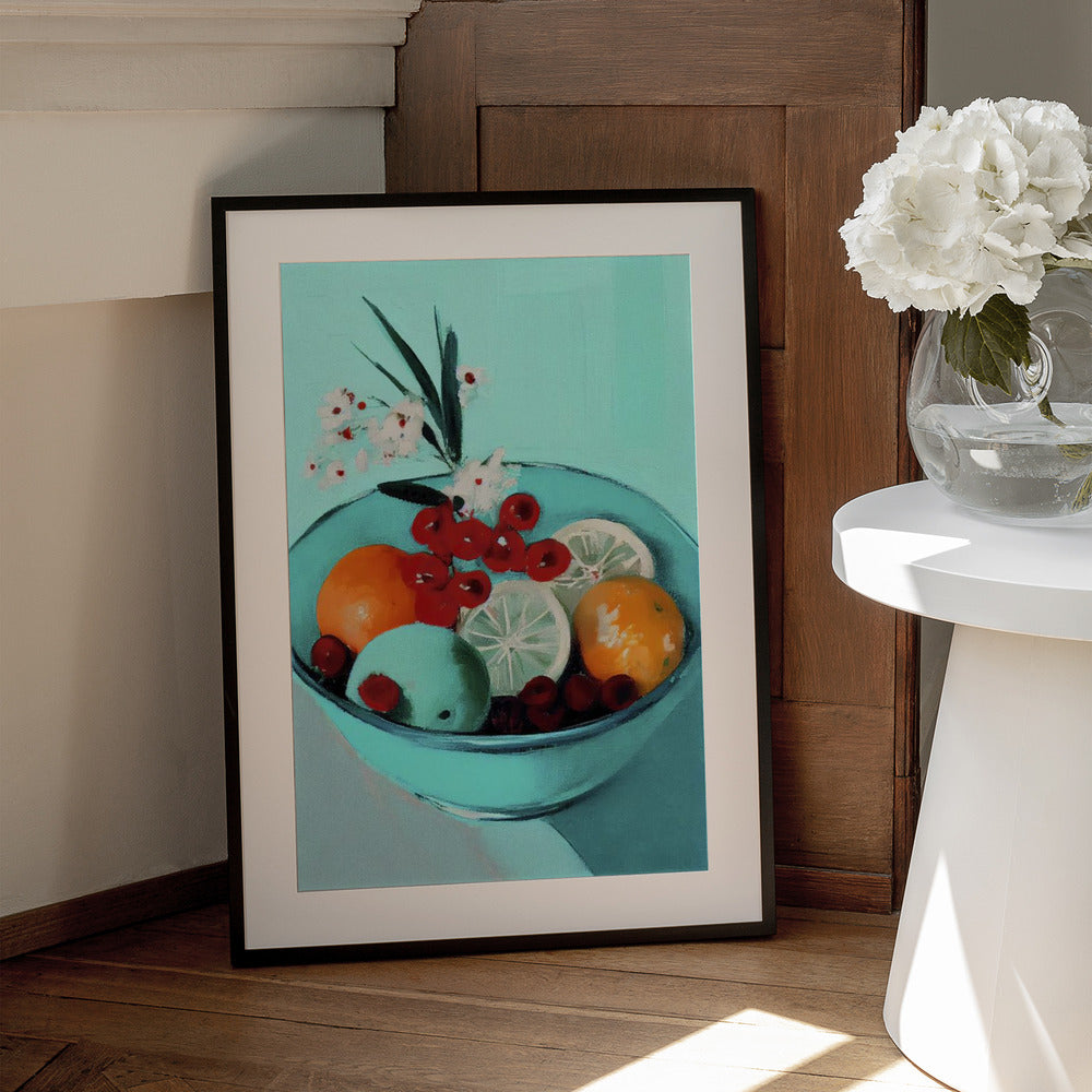 Vibrant Fruit Bowl - Art Print by Treechild